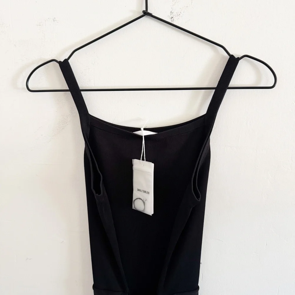 NWT Helmut Lang Black Knit Tie Waist Dress S - Picture 3 of 8